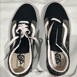 Vans Black and Camouflage Low-Top Sneakers